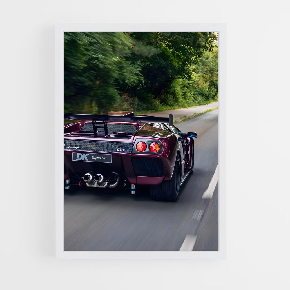 Poster Diablo Rouge – affiche Lamborghini (vue 3)